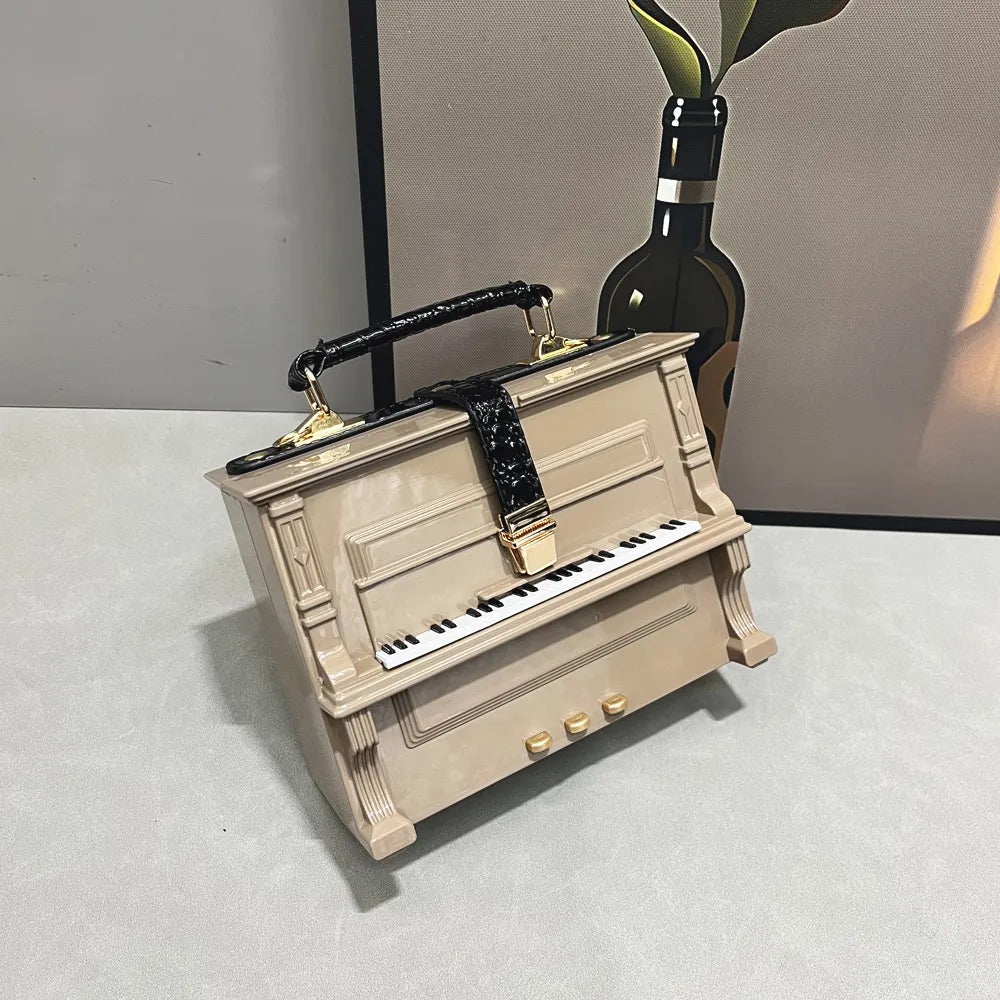 Piano Acrylic Box Shoulder Crossbody Bag
