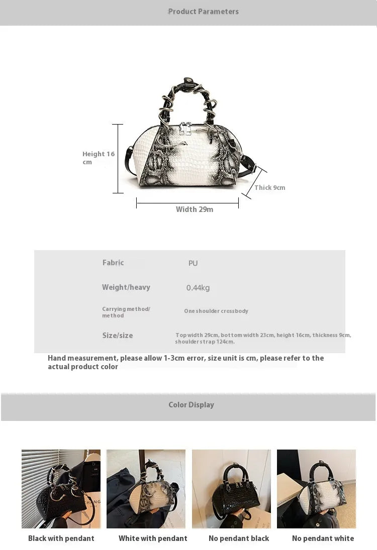 European And American Fashion Stone Pattern Personality Retro Easy Matching Portable Crossbody Shell Bag