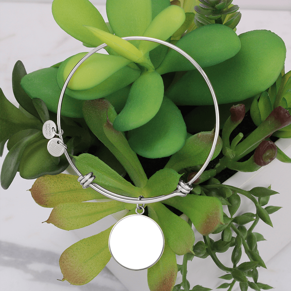 Circle Adjustable Bangle - Personalize with Photos And Message