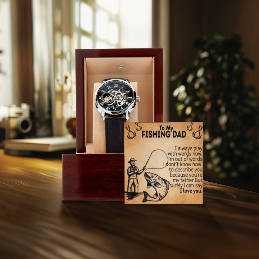 Men's Openwork Watch - Customize With DAD Messages