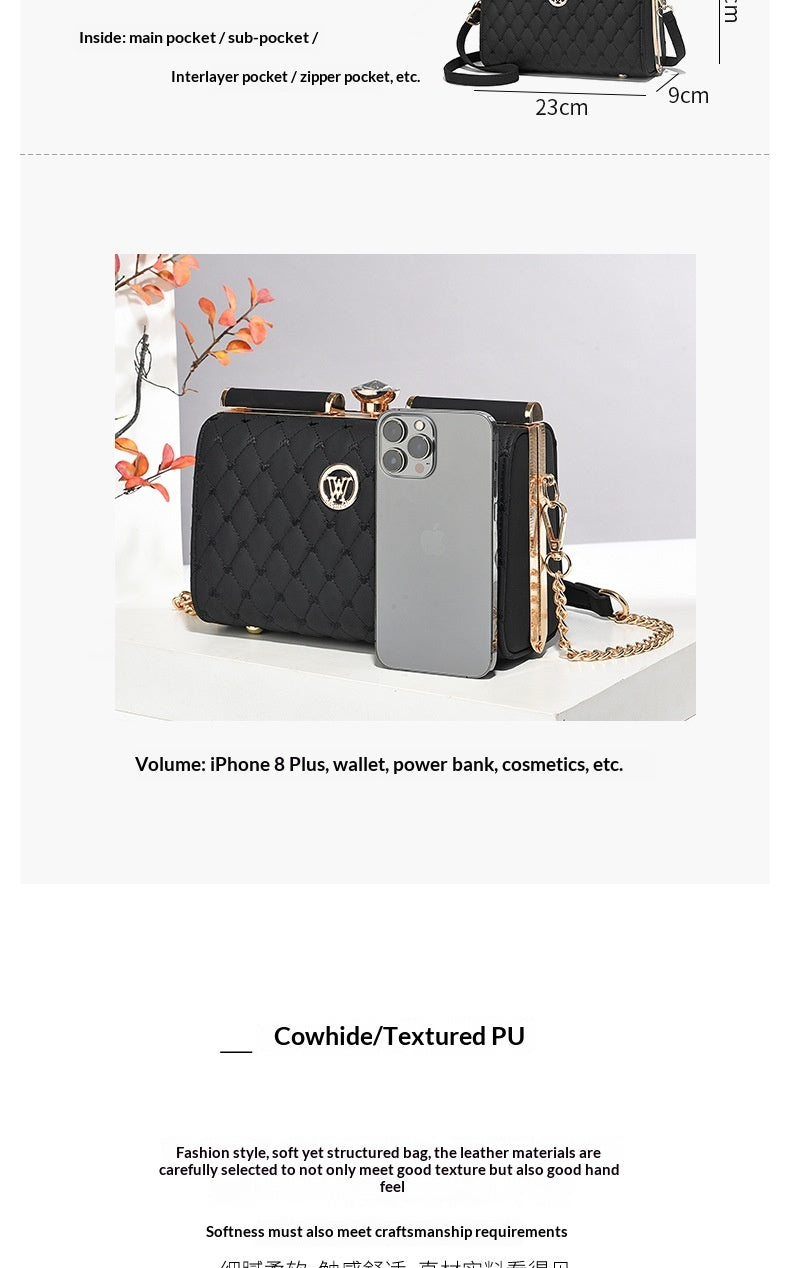 Niche Trendy Diamond-quilted Shoulder Bag With A Premium Texture