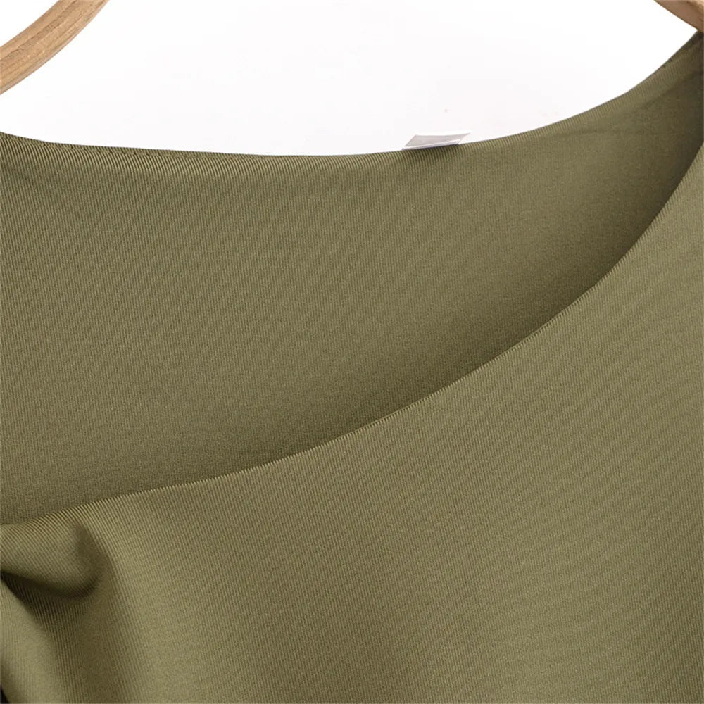 Women's High-grade Satin Sleeveless Pleated Dress