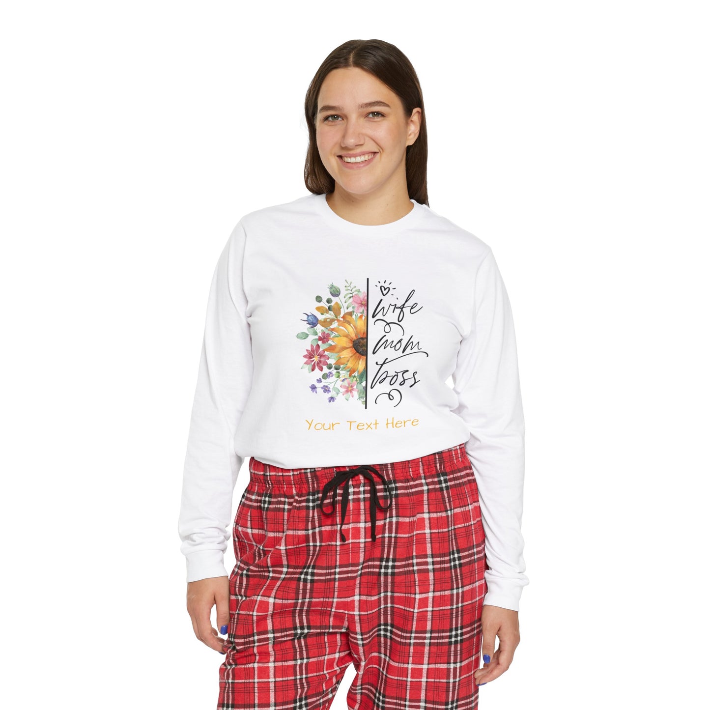 Women's Long Sleeve Pajama Set - Personalize With Mother's Day Messages