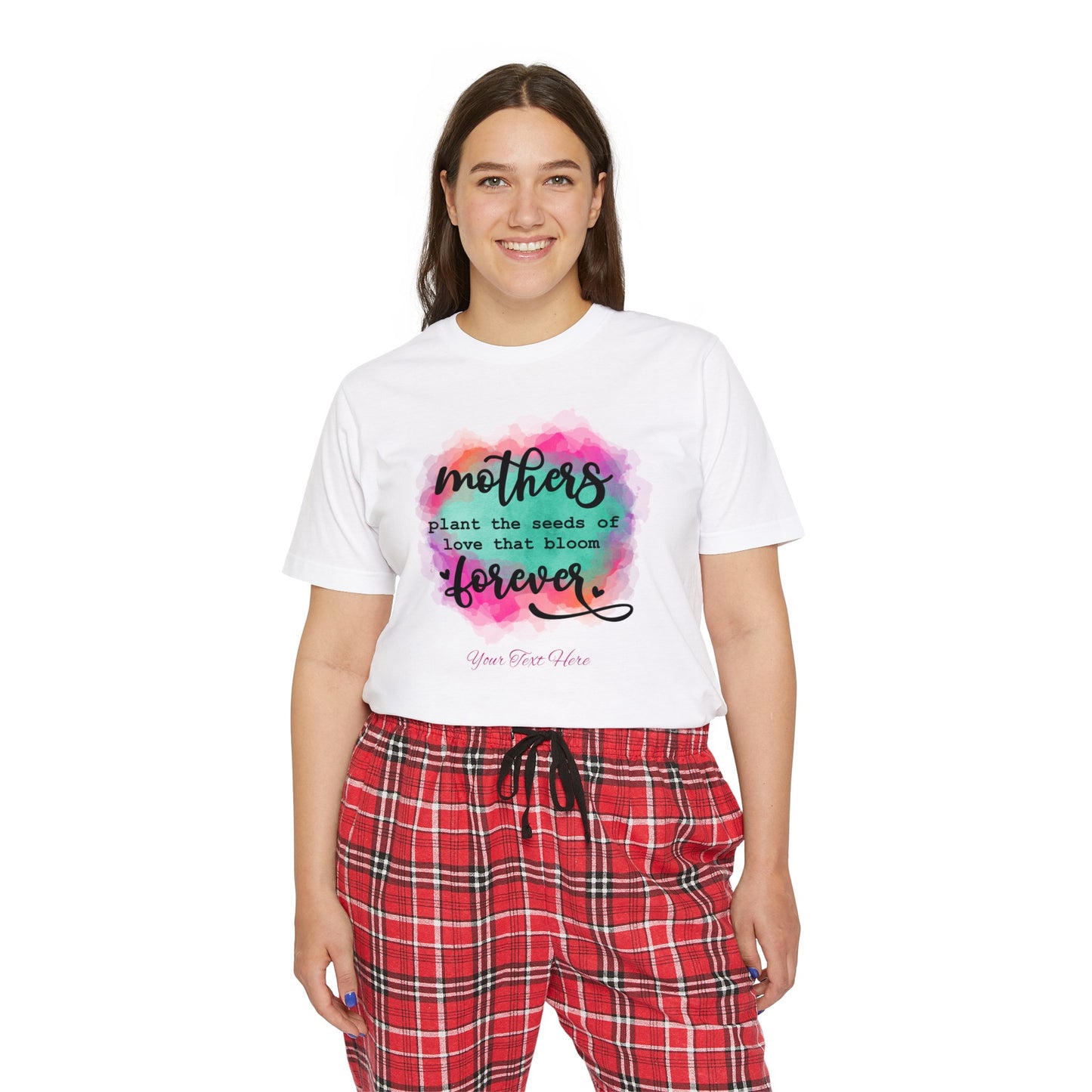 Women's Short Sleeve Pajama Set - Personalize With Colorful MOM Messages