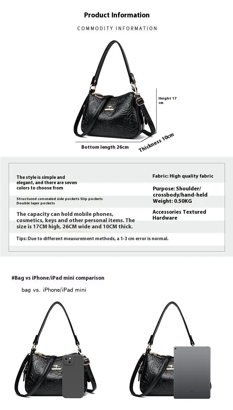 Soft Leather Textured Ethnic Style Simple Versatile Large Capacity Shoulder Messenger Bag