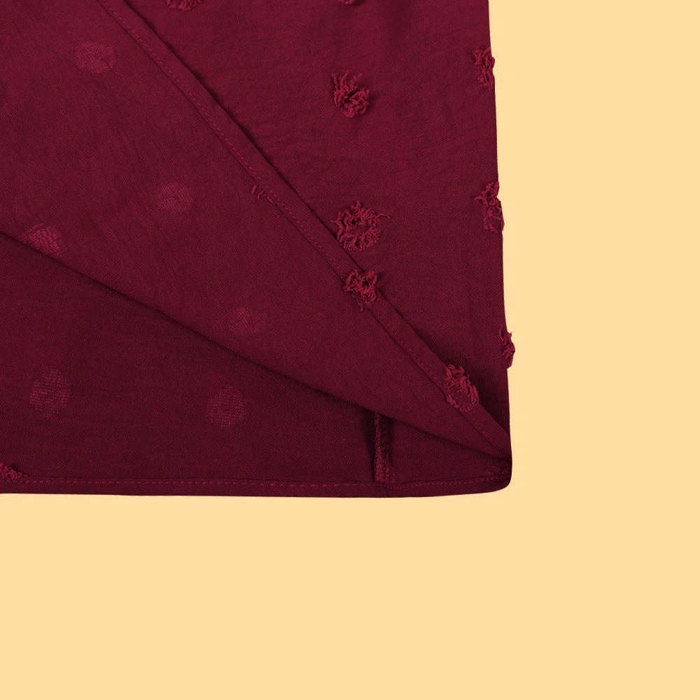 Solid Color Wide Hem Casual Dress Women's Clothing