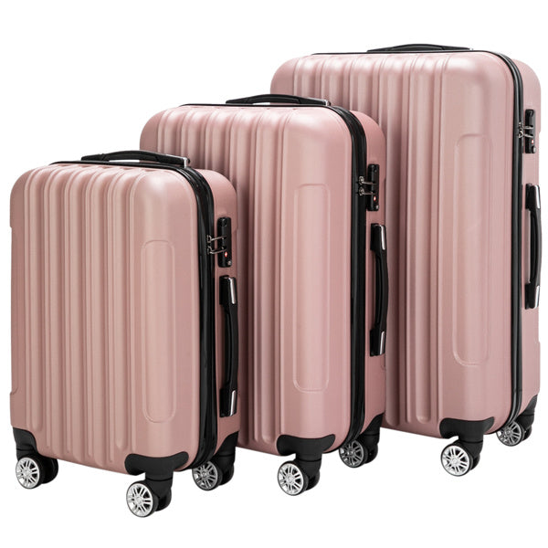 Vertical 3-in-1 Spinner Wheel With Handle Trolley Box 20in 24in 28in ABS Aluminum Alloy Trolley Fashion Color - Rose Gold