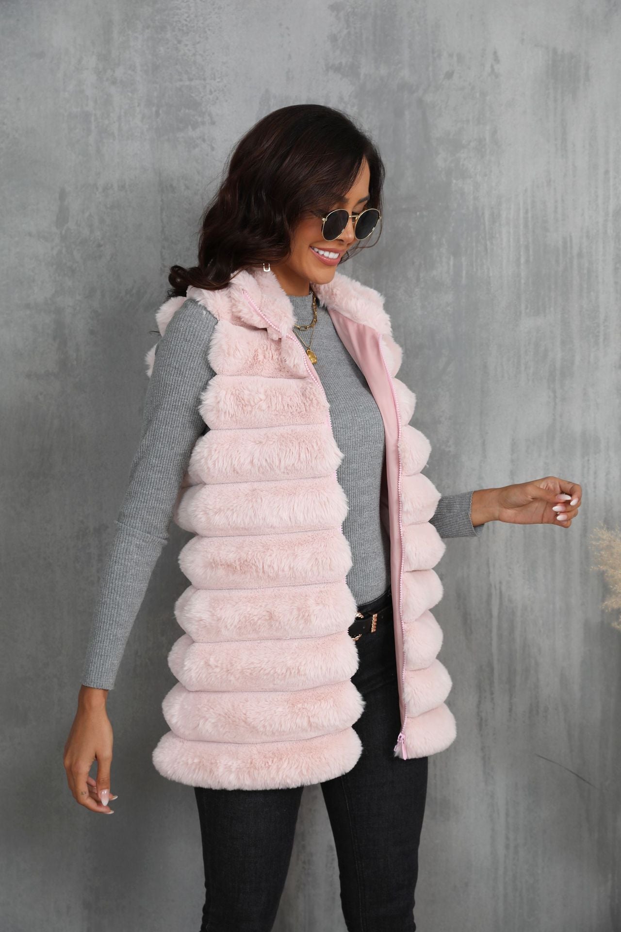 Mid-length Autumn And Winter New Faux Fur Vest For Women