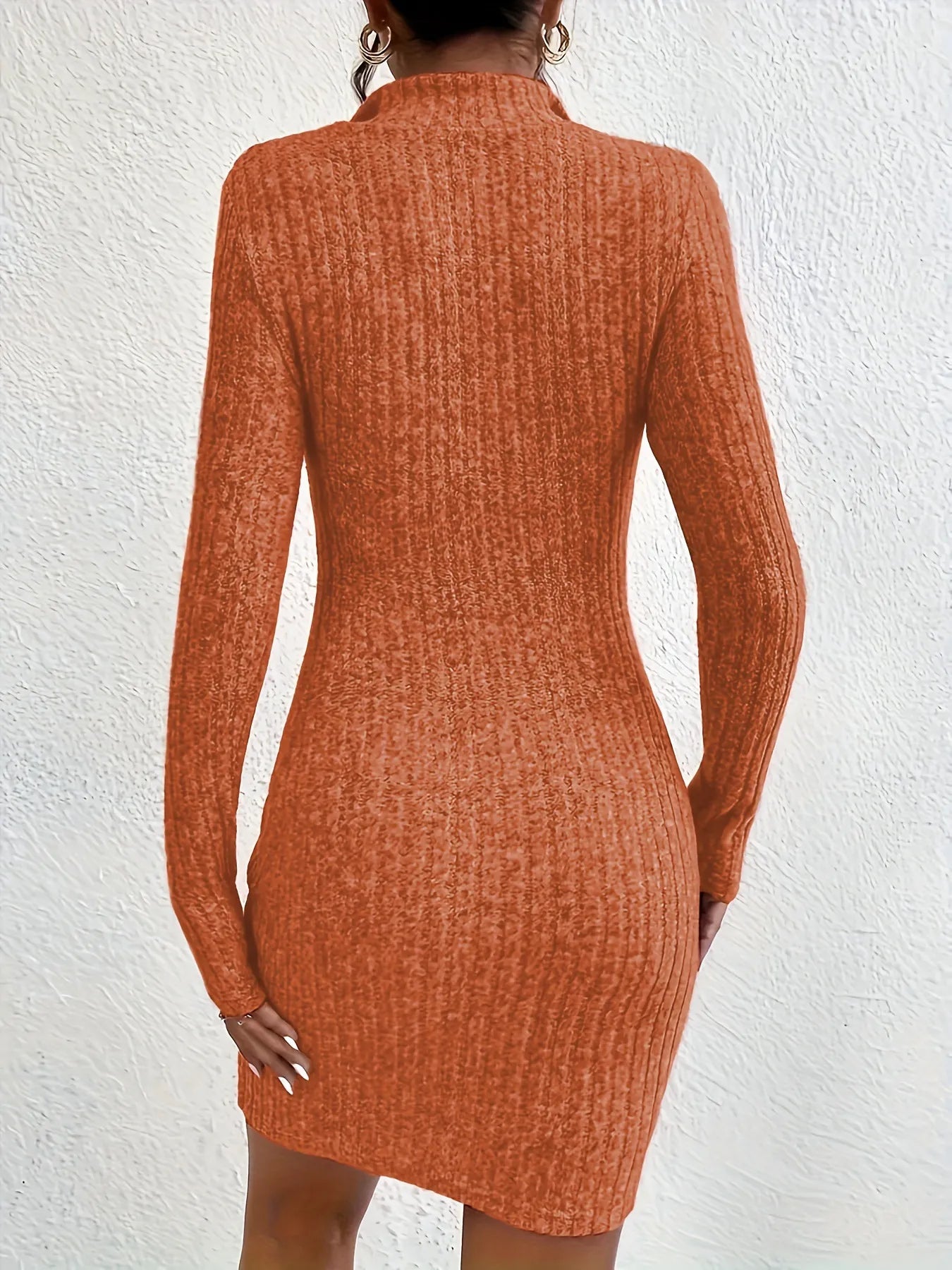 Slim Fit Slimming Zipper Lapel Sheath Dress
