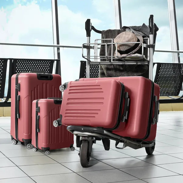 Curved Vertical Stripe 4-in-1 Trolley Case 16in 20in 24in 28in ABS Aluminum Alloy Tie Rod- FREE USA SHIPPING