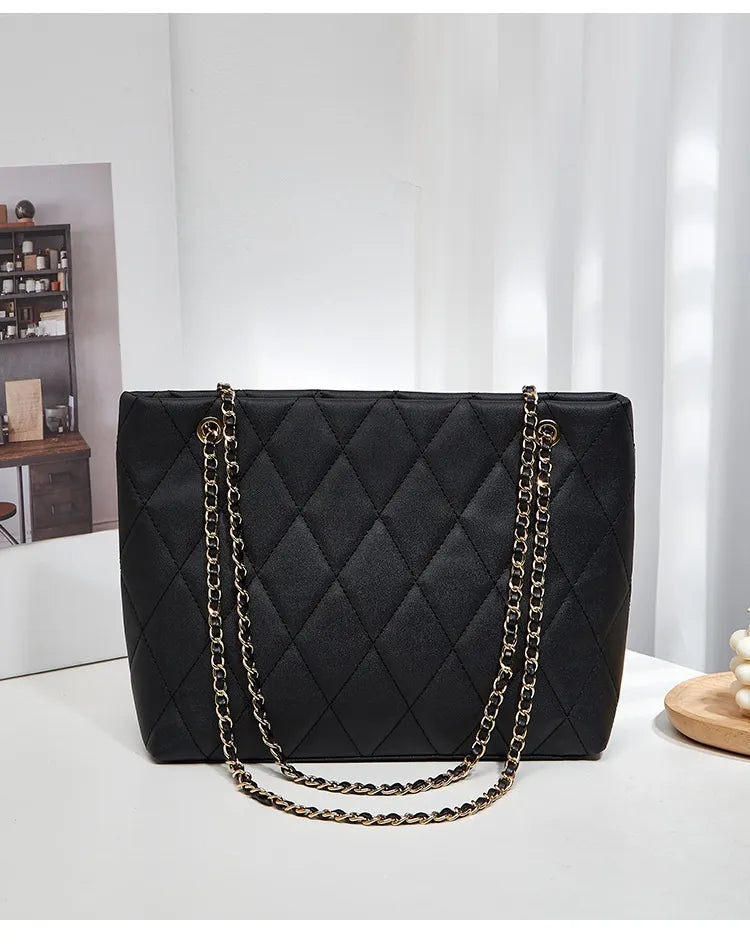 Rhombus Casual Tote Bag Vintage Chain Bag Shoulder