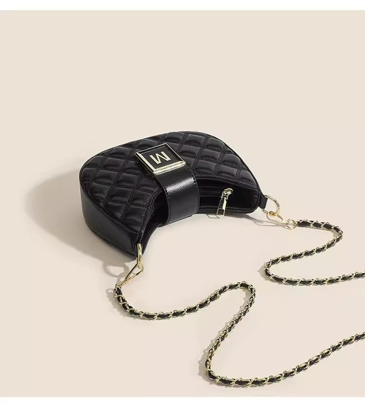 High-end New Fashion Rhombus Single Shoulder Underarm All-match Niche Texture Chain Messenger Bag
