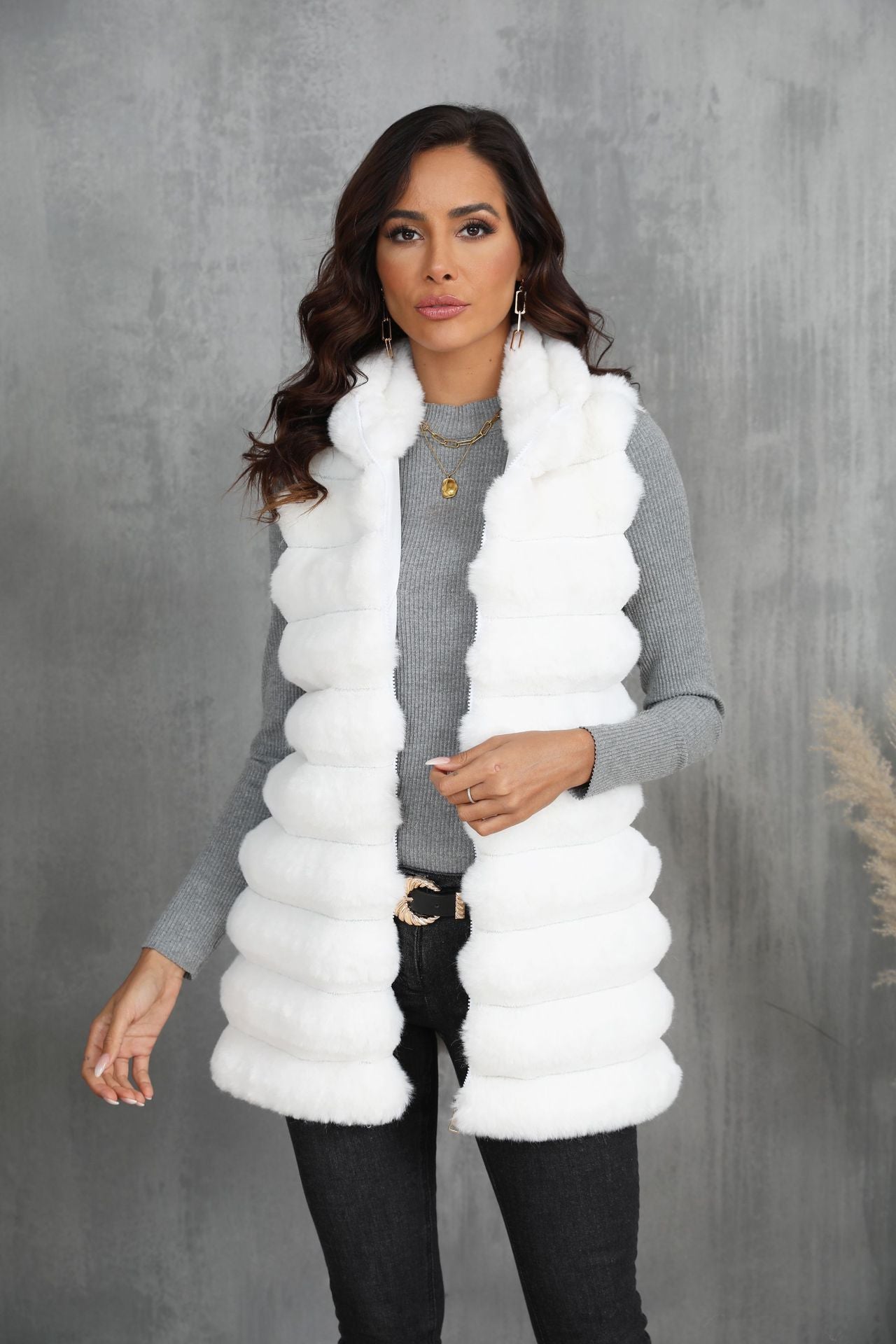 Mid-length Autumn And Winter New Faux Fur Vest For Women