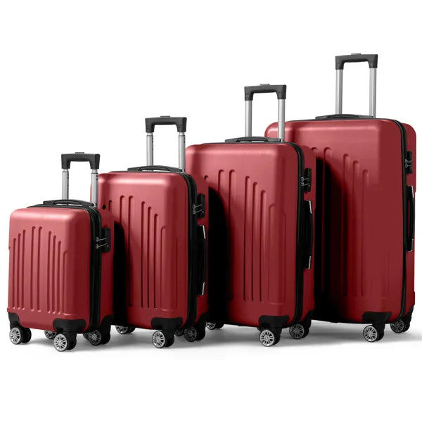 Curved Vertical Stripe 4-in-1 Trolley Case 16in 20in 24in 28in ABS Aluminum Alloy Tie Rod- FREE USA SHIPPING