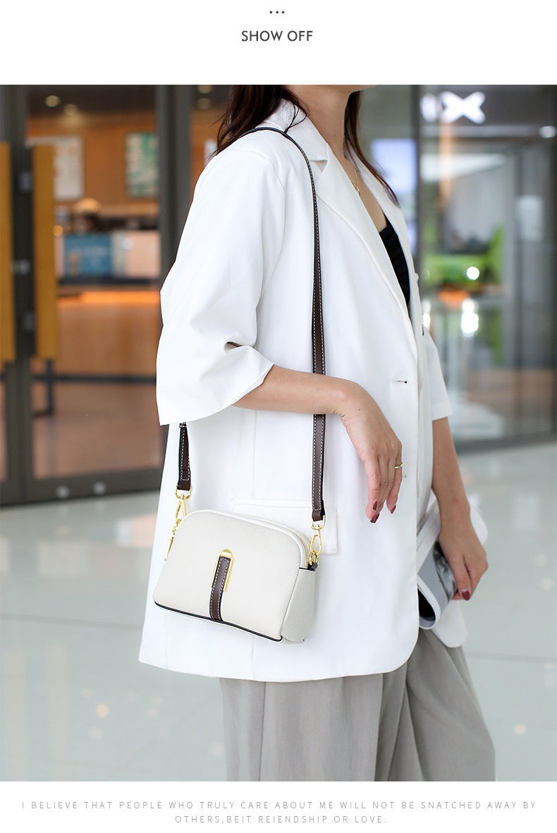 Layer Cowhide Large Capacity Square All-match Shoulder Bag