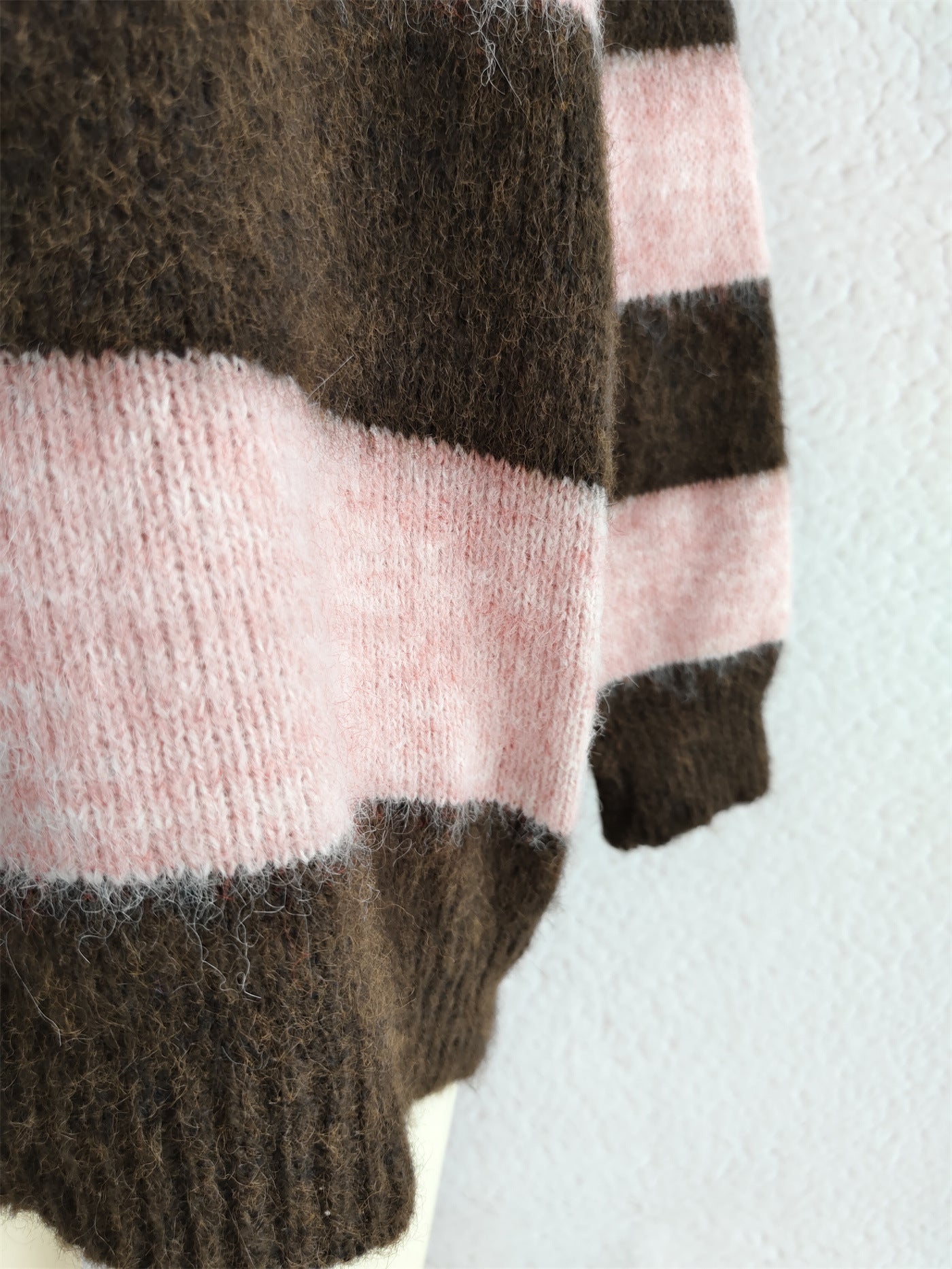 Striped Color Block Knitted Round Neck Chic Casual Loose Sweater