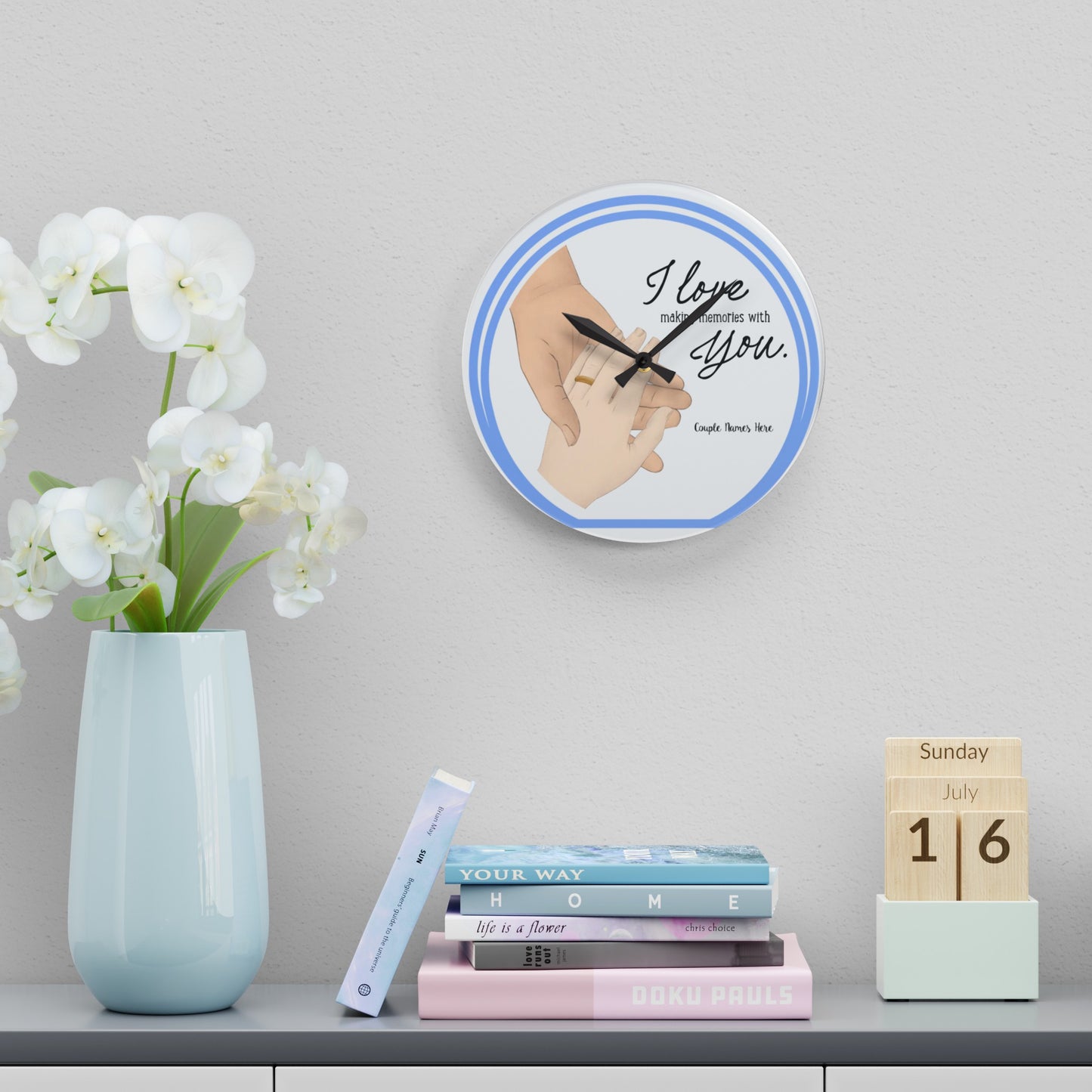 Acrylic Wall Clock - Personalized Gift For Couple