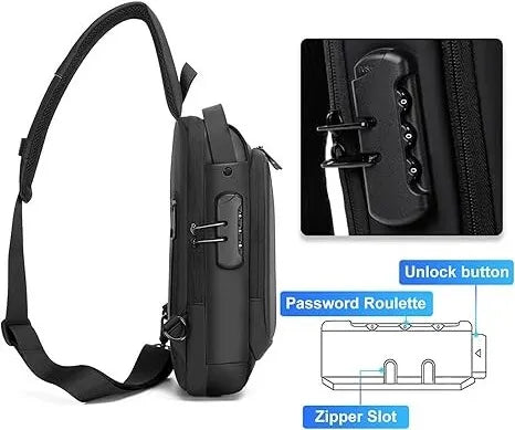 Men's Waterproof Motorcycle Chest Bag, Anti-Theft Shoulder Bag, Durable Oxford Fabric Outdoor Bag-FREE USA SHIPPING