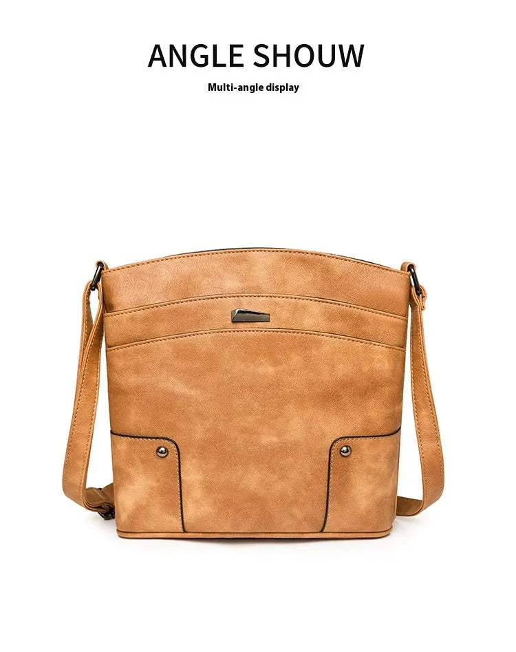 Retro Multi-layer PU Bag Women's Simple High-grade Crossbody
