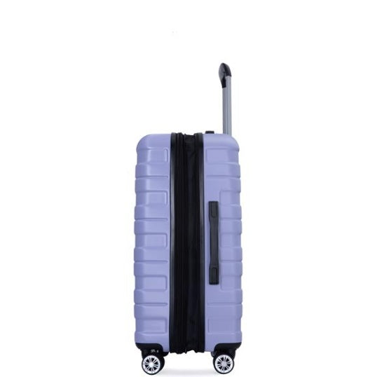 3 Piece Suitcase Set PC Lightweight And Durable Expandable Carrying Case With Two Hooks, Double Swivel Wheels, TSA Lock, 21-25-29 Light Purple- FREE USA SHIPPING