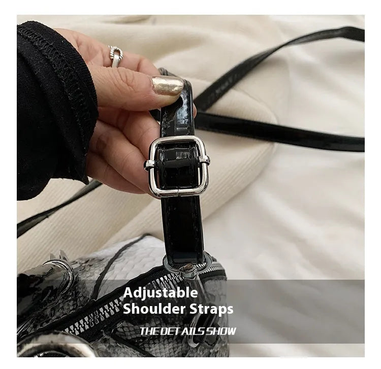 European And American Fashion Stone Pattern Personality Retro Easy Matching Portable Crossbody Shell Bag