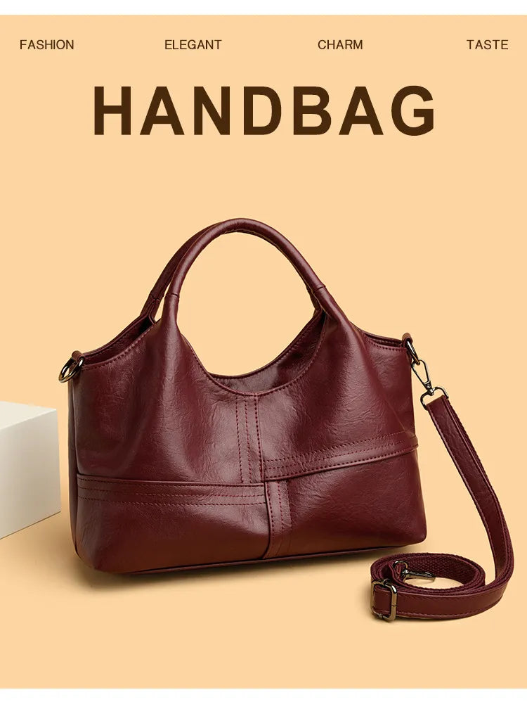 Soft Leather Handbag Women's Lightweight And Large Capacity Crossbody Bag