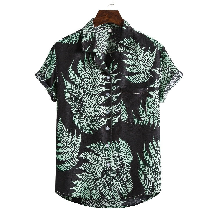 Men Short sleeved beach shirts men New printed T shirt