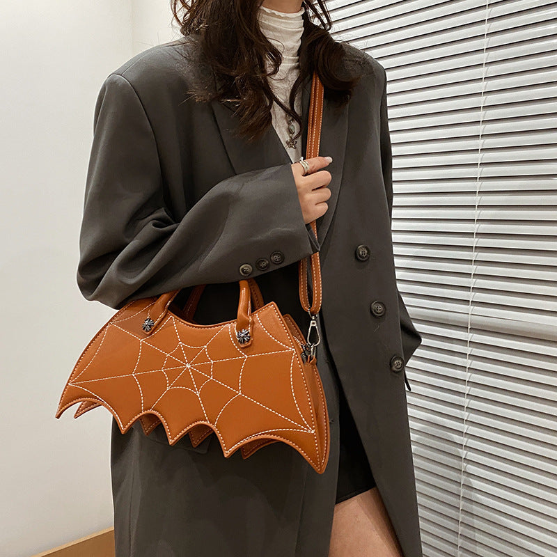 Halloween Spider Web Shape Shoulder Bags Personality Batgirl Tide Pu Handbags Fashion Messenger Crossbody Bag