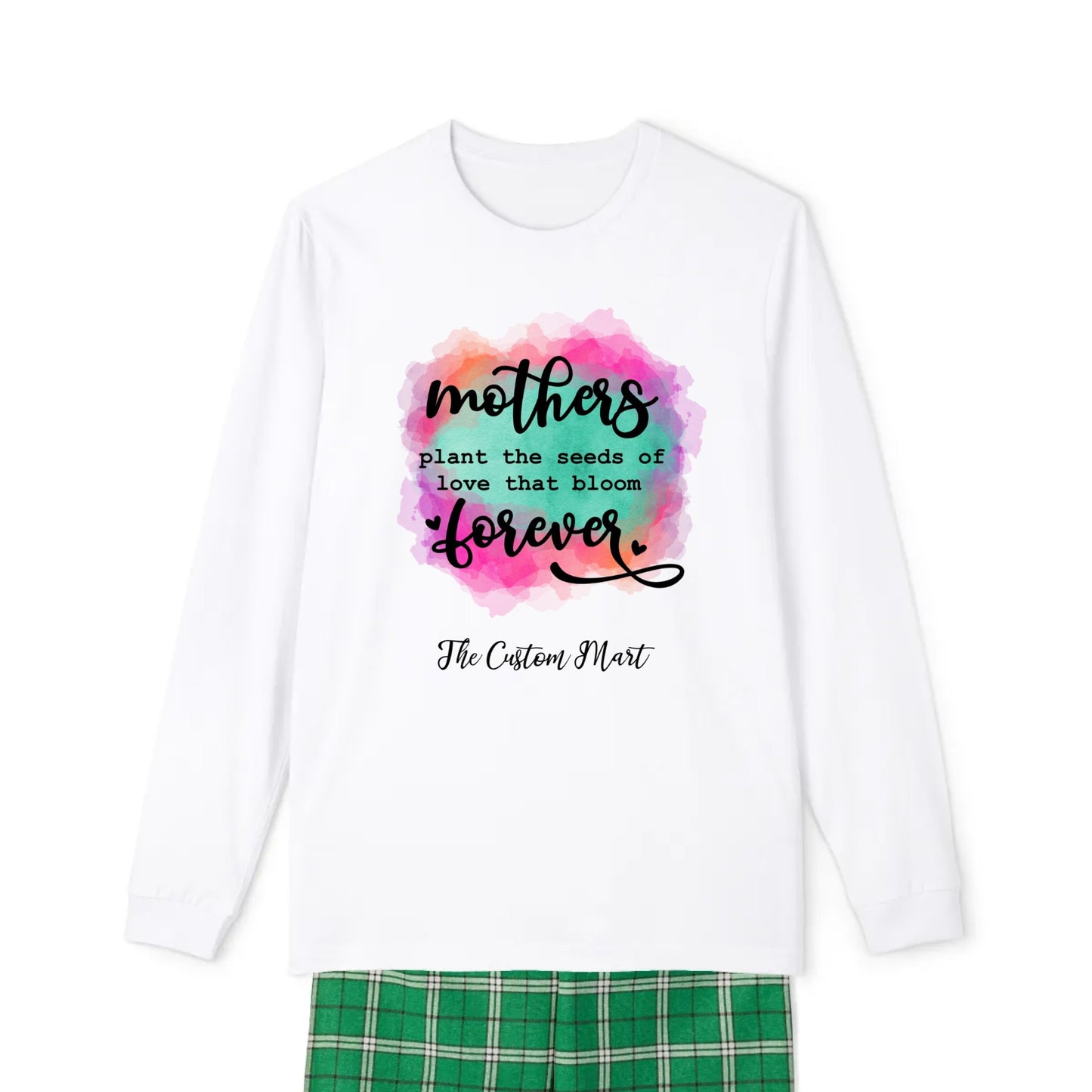 Women's Long Sleeve Pajama Set - Personalize With Colorful MOM Messages