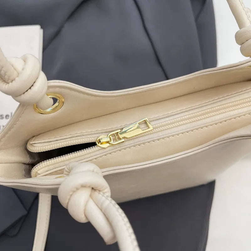 Sweet Style Zipper PU Square Women's Shoulder Crossbody Bag Solid Color Popular Commuting Fashion Small Square Bags
