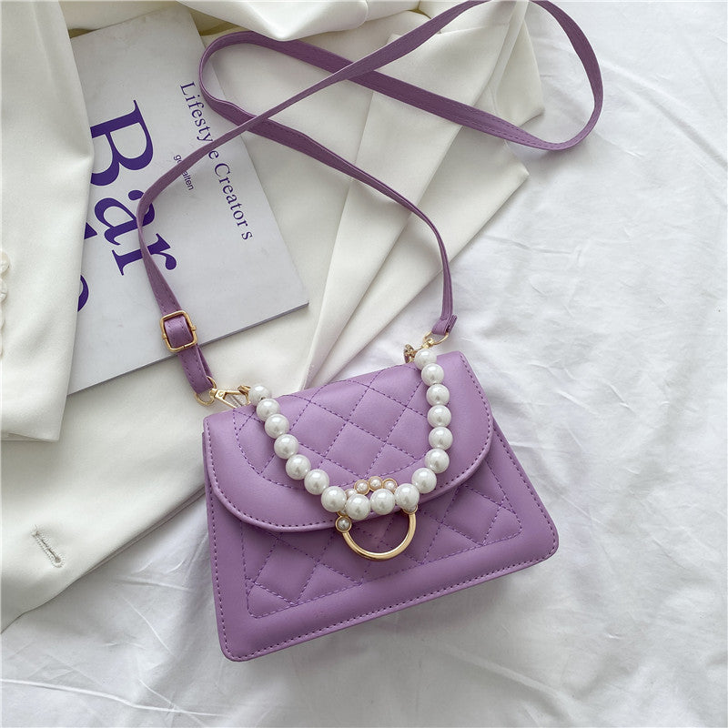 Hand-held Pearl Chain Bag Summer Shoulder Messenger Square Bag