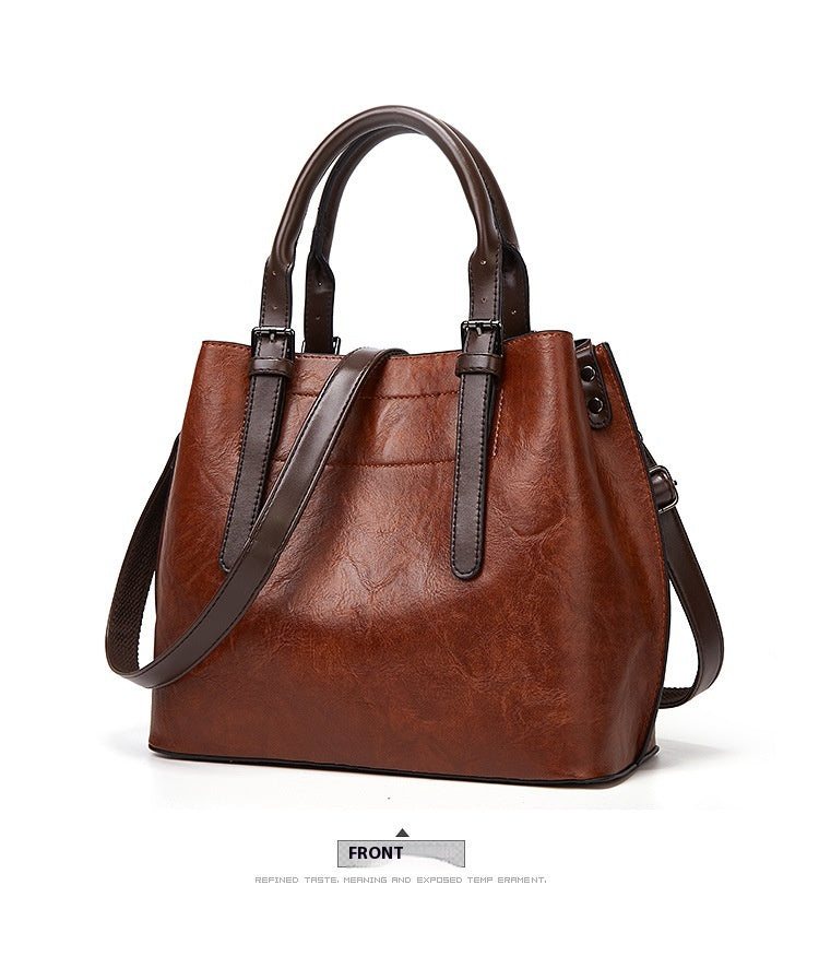 Retro Handbag Contrast Shoulder Women Bag Big Bag