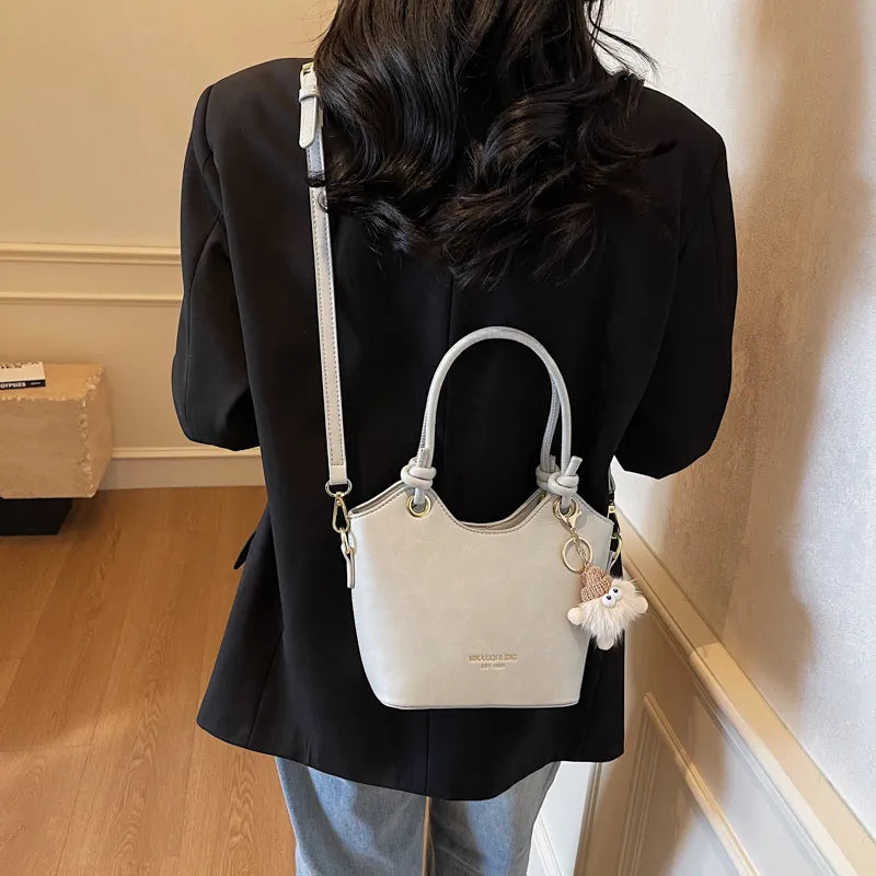 Sweet Style Zipper PU Square Women's Shoulder Crossbody Bag Solid Color Popular Commuting Fashion Small Square Bags