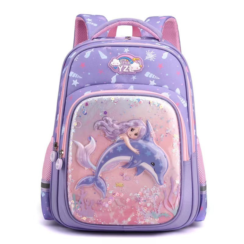 Decompression Waterproof Good-looking Mermaid Children Backpack