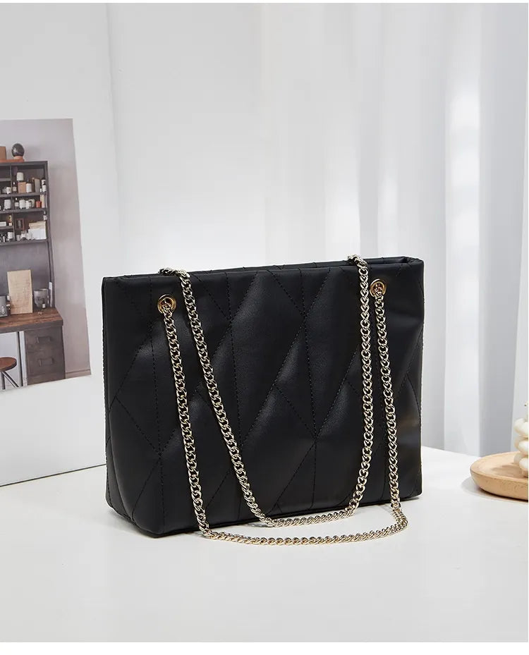 Rhombus Casual Tote Bag Vintage Chain Bag Shoulder