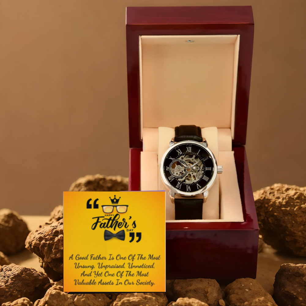 Men's Openwork Watch - Customize With DAD Messages