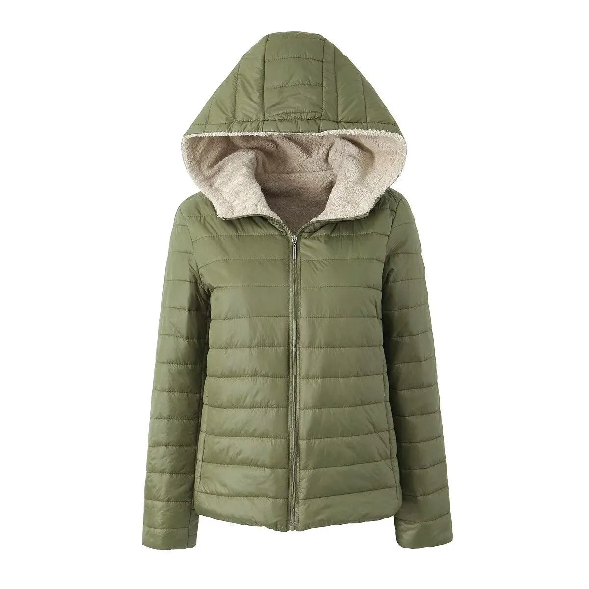 European And American Short Velvet Loose Hooded Cotton Jacket Jacket