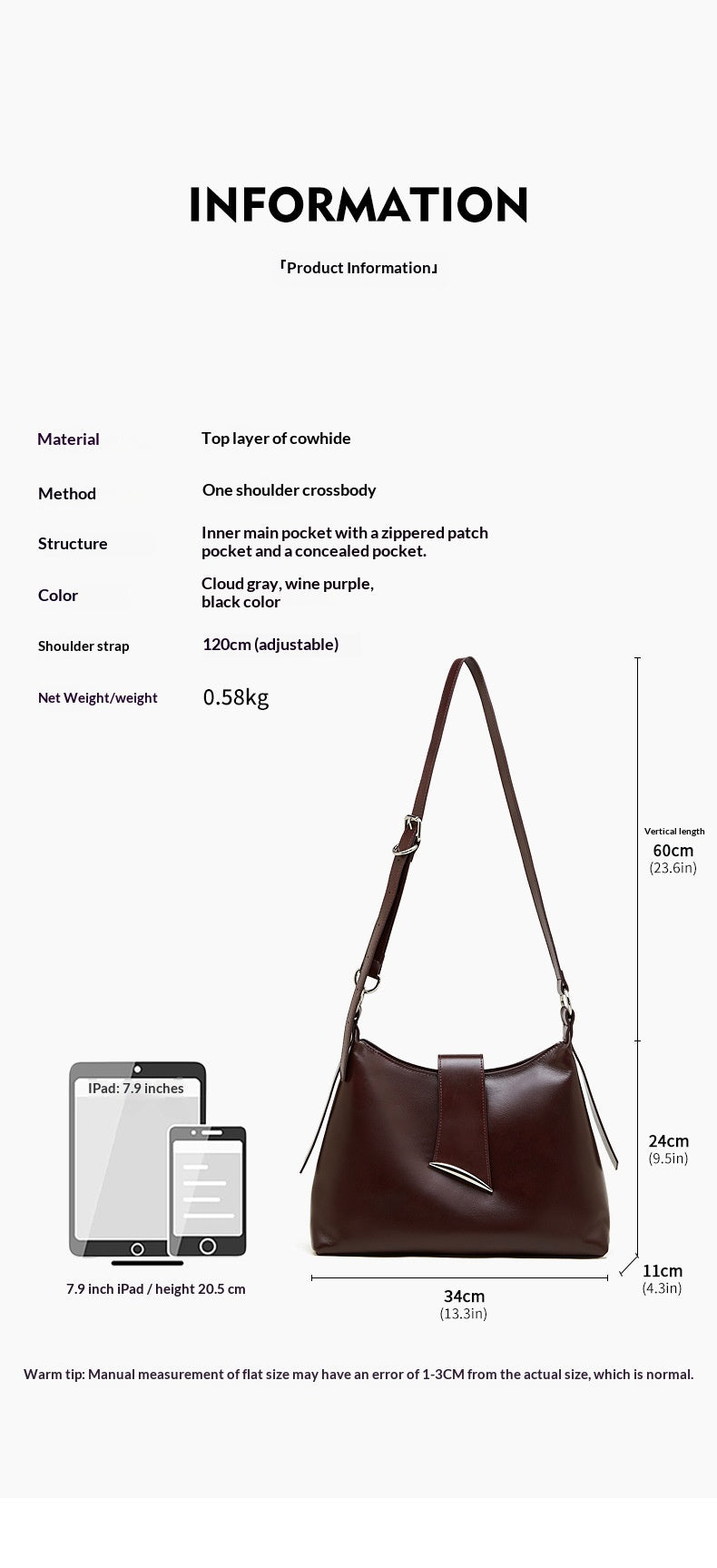 Women's Fashionable Simple Versatile Crossbody Bag