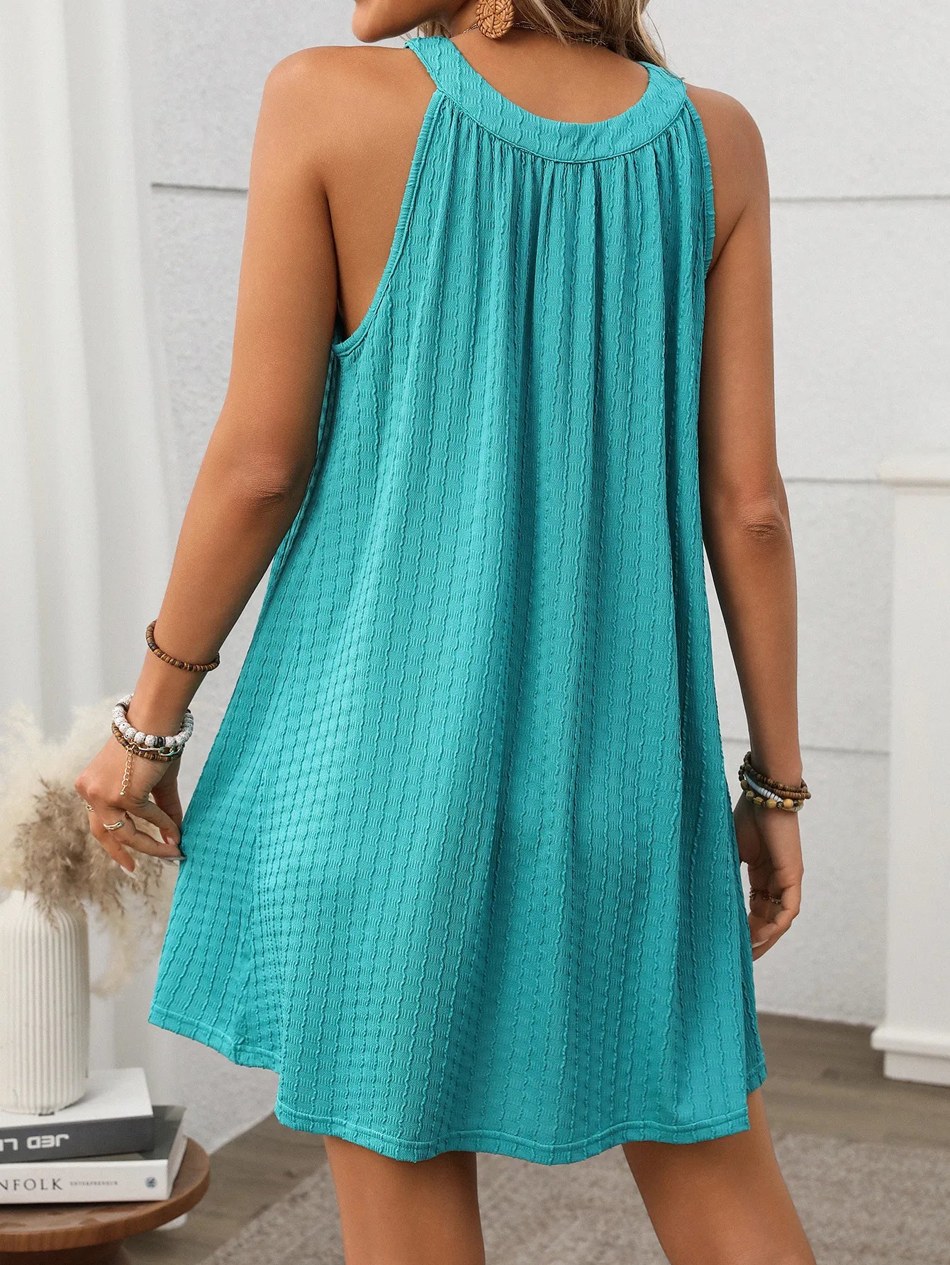 Round Neck Halter Loose Sleeveless Dress Women