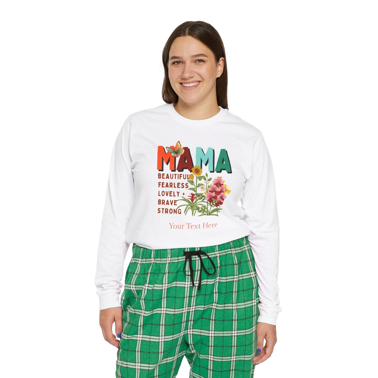 Women's Long Sleeve Pajama Set - Personalize With Mother's Day Messages