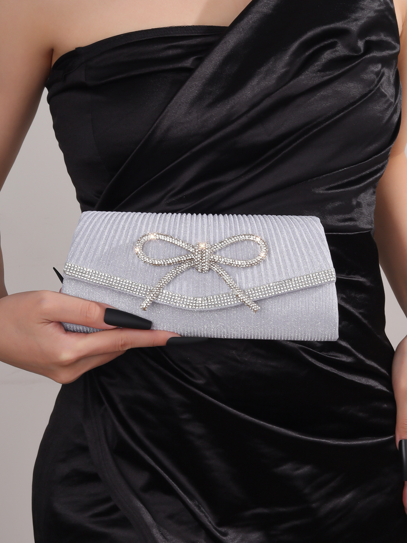 Bow Evening Sparkly Clutch Purses For Women
