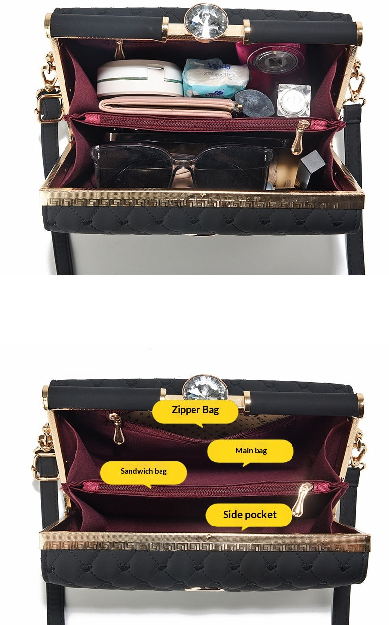 Niche Trendy Diamond-quilted Shoulder Bag With A Premium Texture