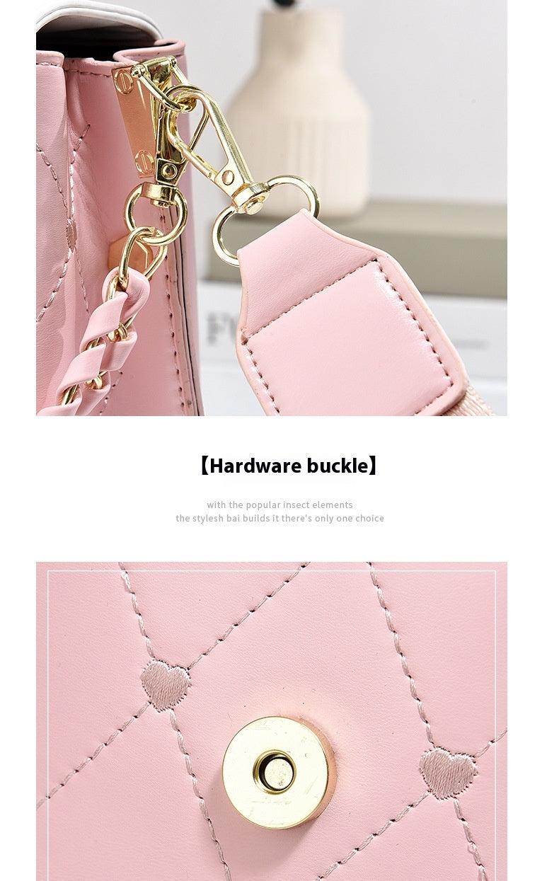 New Stylish Good Texture  All-matching Western Style Pearl Chain Small Shoulder Bag