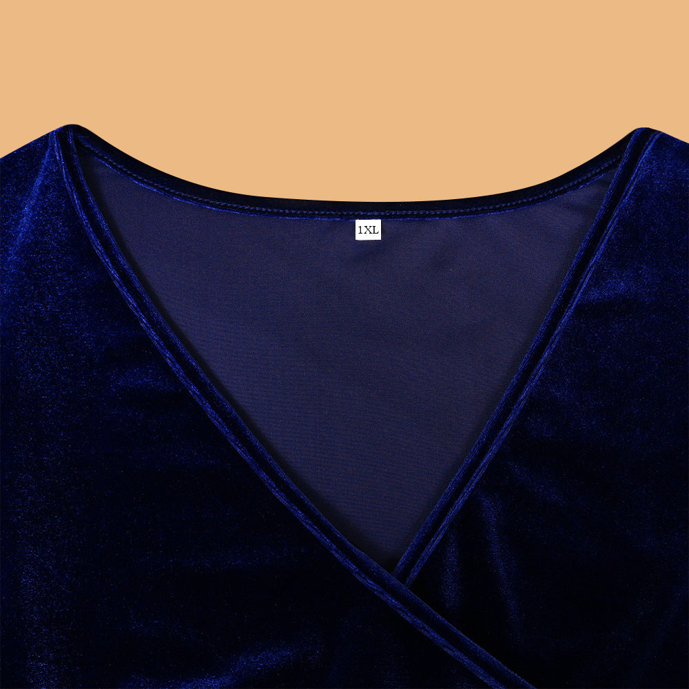Women's V-neck Dress With Regular Sleeves