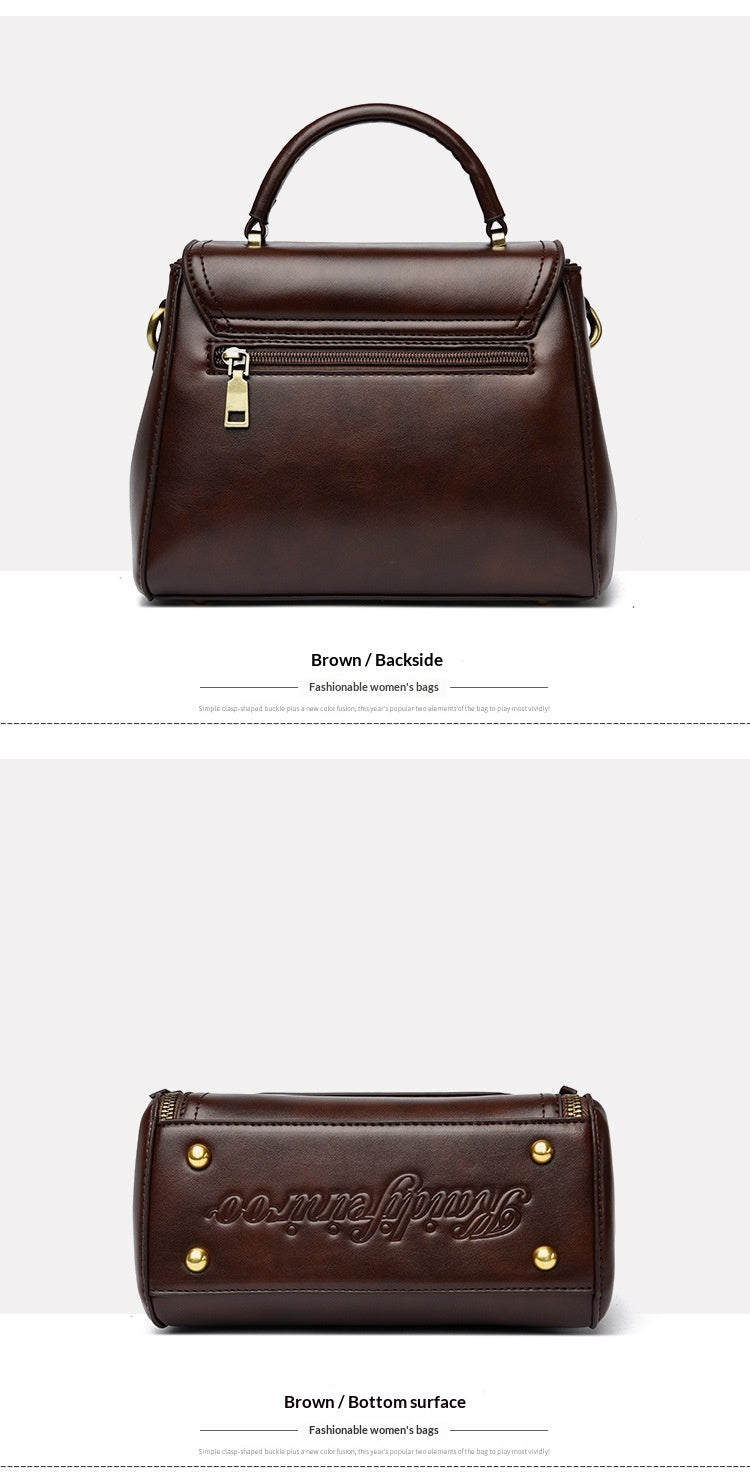 Retro High-end Textured Tote And Shoulder Bag