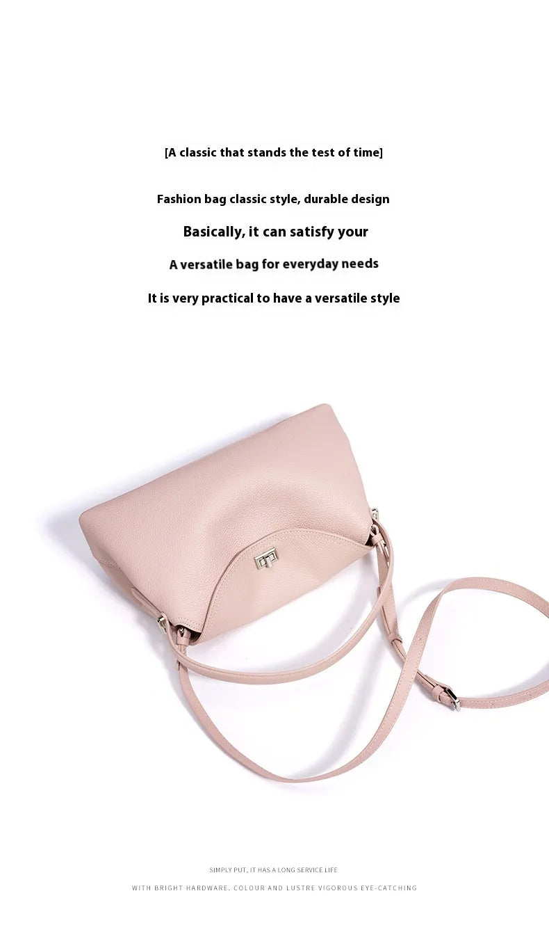 Shoulder Messenger Bag Fashionable All-match Bag Cowhide Leather