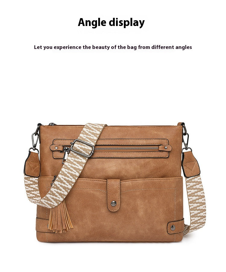 Retro Washed Leather Shoulder Messenger Bag