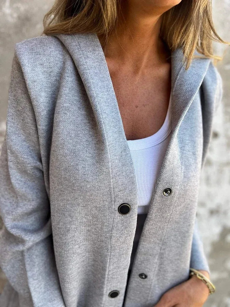 Casual Hooded Single-Breasted Cardigan Fashion Loose Solid Color Jacket Spring And Autumn Women's Clothing