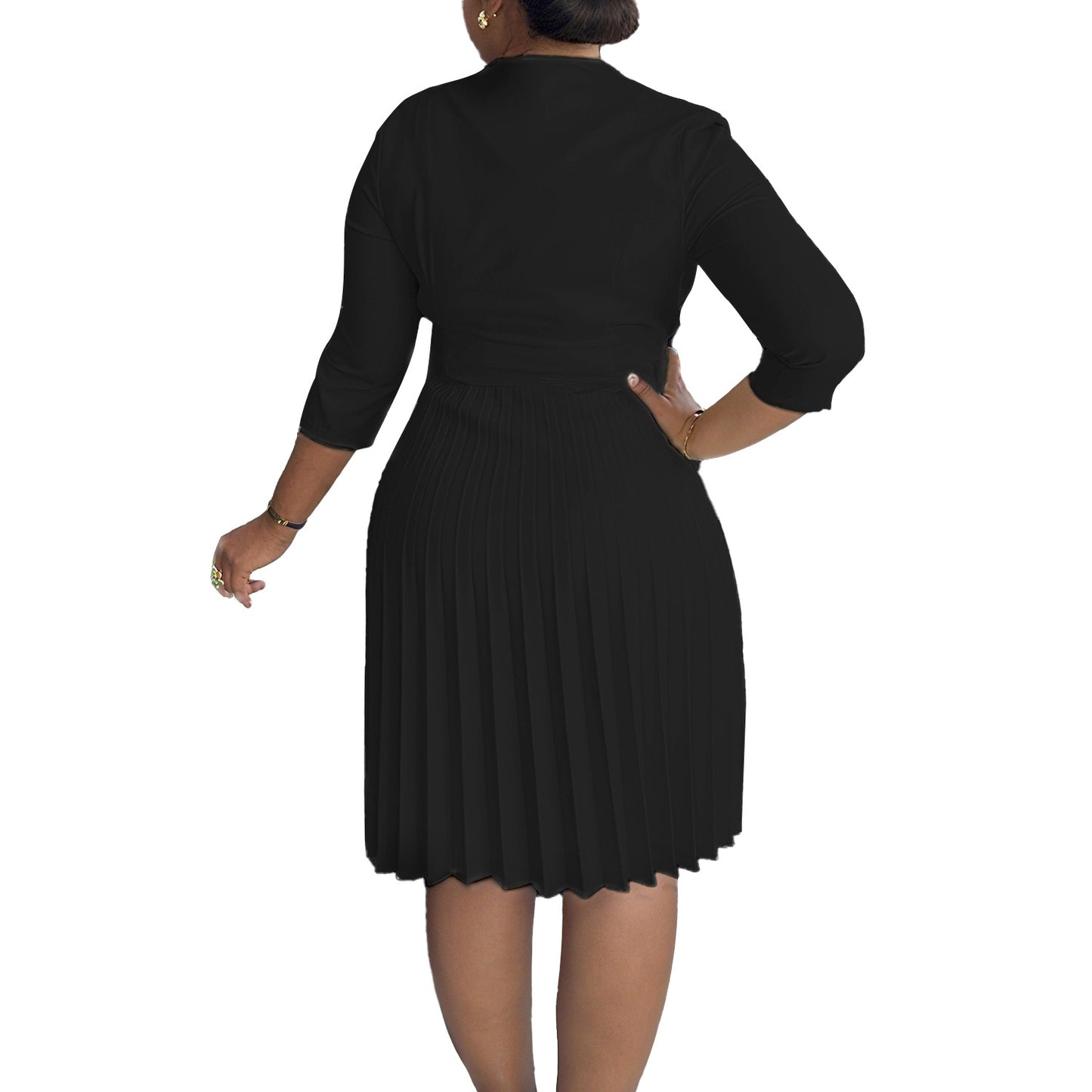 Plus Size Fashionable Elegant Pleated Dress