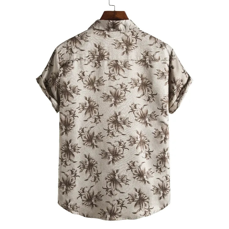 Men Short sleeved beach shirts men New printed T shirt